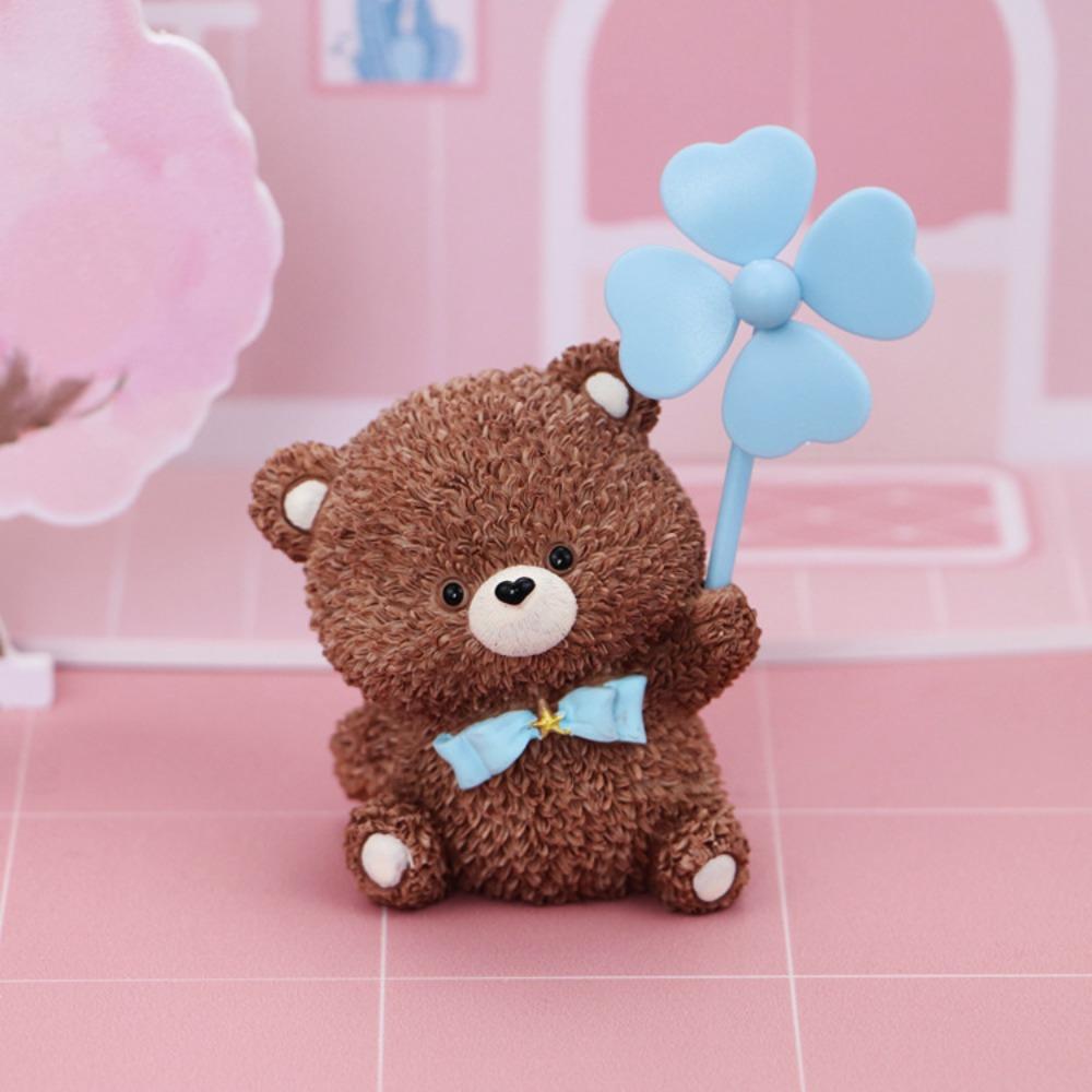 Bear Animals Figures Pig Landscape Decoration Animal Windmill Figurines Collection Toy