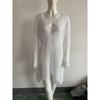 Women's Hollow Out Sun Shirt Flared Sleeve Beach Cover Up Bikini Outer Shirt Knitwear