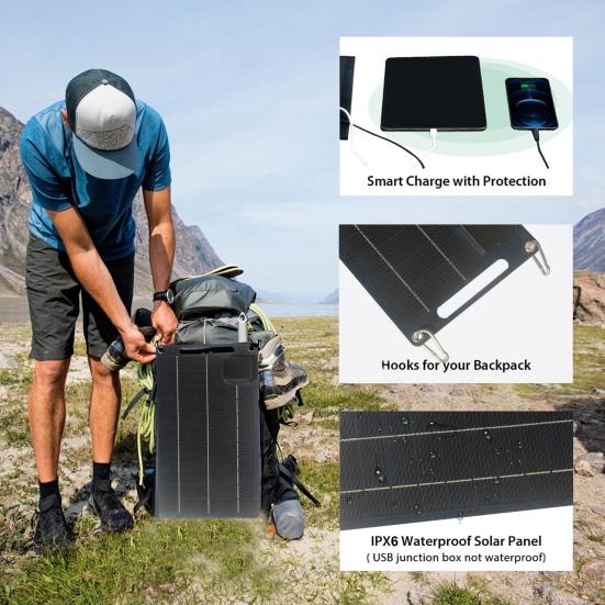 Solar Panels 10W 5V High Power Portable Solar Charger USB/Type-C Output Flexible Solar Panel Appliances