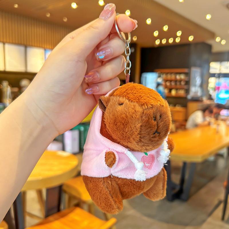 Cute Cartoon Capybara Pendant Plush Toy Doll Bag Hanging Ornaments Cute Kapila Keychain Doll Car Pendant Desktop Doll Ornaments