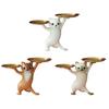 Dancing Cat Animation Resin Figure Creative Cartoon Sand Sculpture Cat Ornament for Living Room Housewarming