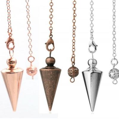 Vintage Metal Pendulum, Cone-shaped Divination Tool with Chain, for Meditation and Divination.