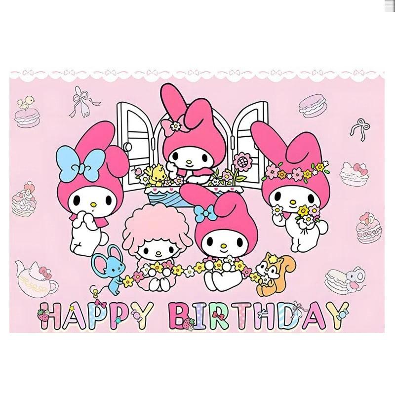 

Sanrio Family Cute Cartoon Anime Printed Tapestry Kawaii Bedroom Living Room Background Wall Decoration Dormitory Apartment 74x94cm(29x37in)