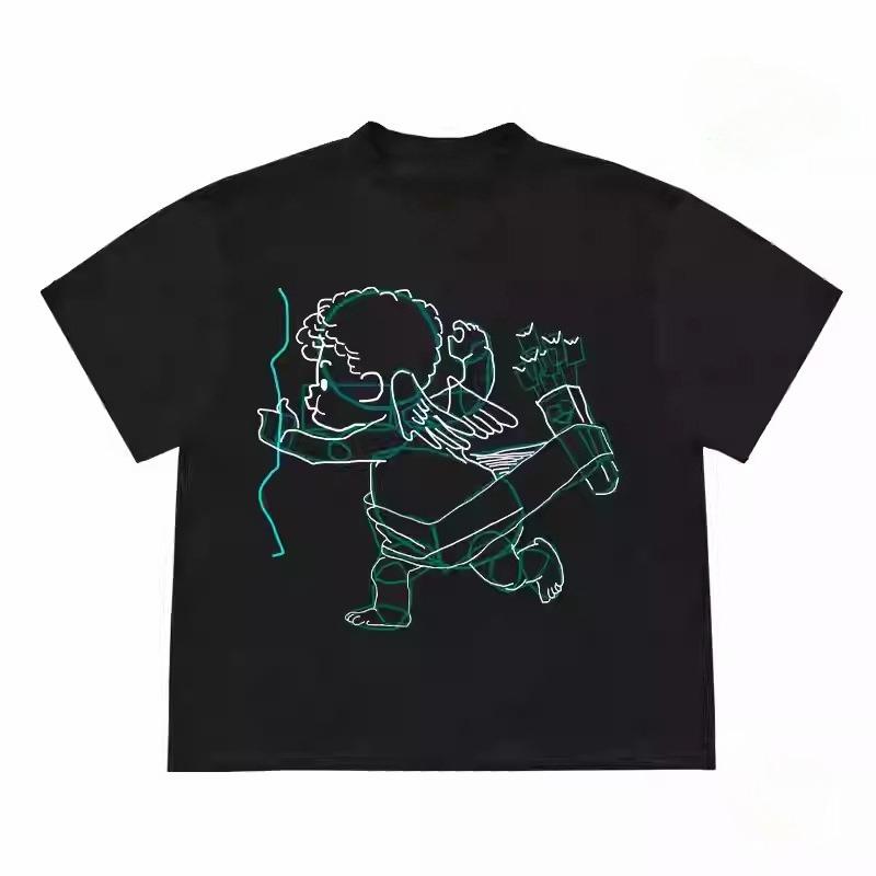 

2025 New Essential Cotton Unisex T-Shirt Fashion Printing Soft Breathable Crew Neck Fashion Men s and Women s T-Shirts One Piece S