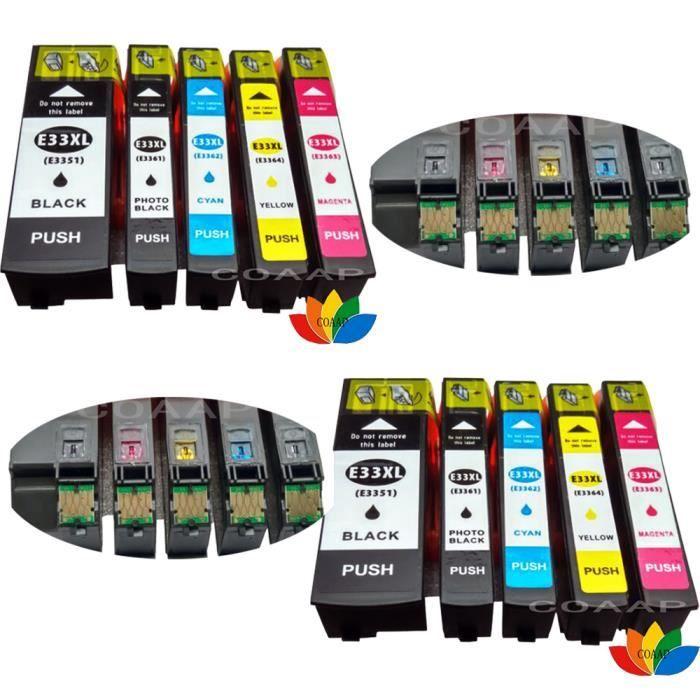 

10 Pack Compatible EPSON 33XL T3351 T3361 T3362 T3363 T3364 cartouche d encre Pour EPSON XP-530 XP-630 XP-635 XP-830 XP-540 XP-640