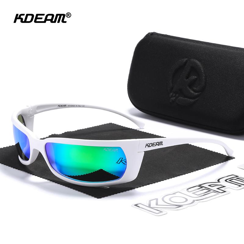 KDEAM Fresh Color Sport Goggles UV400 Polarized Sunglasses Men Lightweight Sun Glasses Fishing Unisex Size Includes Zipper Case