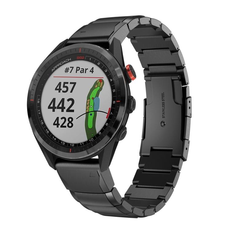 

Для Garmin Approach S62 22 мм Ремінець для годинника з нержавіючої сталі з візерунком під черепаху For Garmin Approach S62 чорний