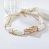 ZA Retro French Alloy Heart Necklace with Pearl Mesh and Diamond Braided Clavicle Chain