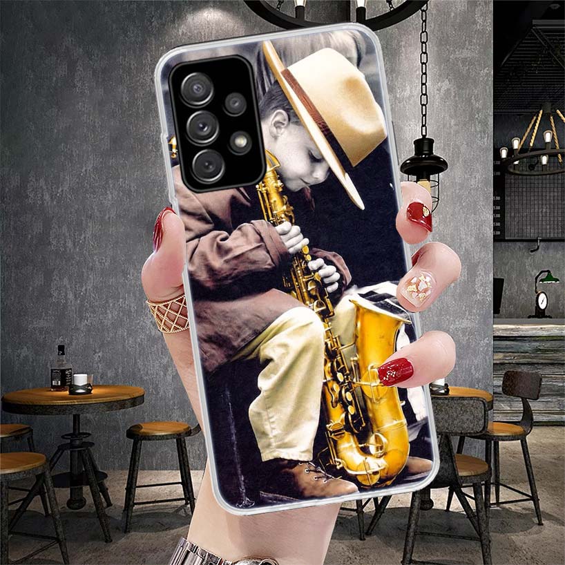 Music Saxophone Instrument Phone Case For Samsung Galaxy A13 A14 A15 A16 A17 A53 A54 A55 A56 A57 A33 A34 A35 A36 A37 A23 A24 A25