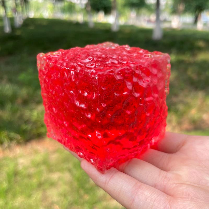 Squishy Cubic Ice Skin Maltose Fidget Toy Shiny Square Stress Relief Squeeze Toy Soft Slow Rebound Toy for Friend Festival Gifts