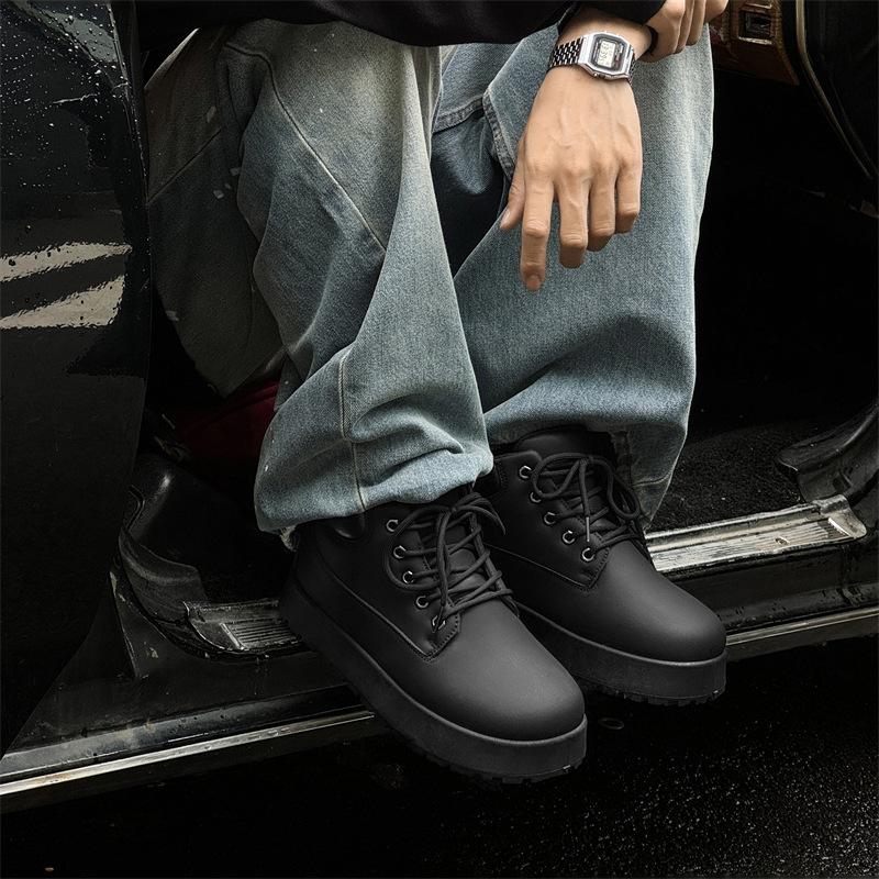 Große gelbe Stiefel Martin Stiefel Herbst und Winter neue lässige High-Top-Board-Schuhe Nische dicke Martin Stiefel Y