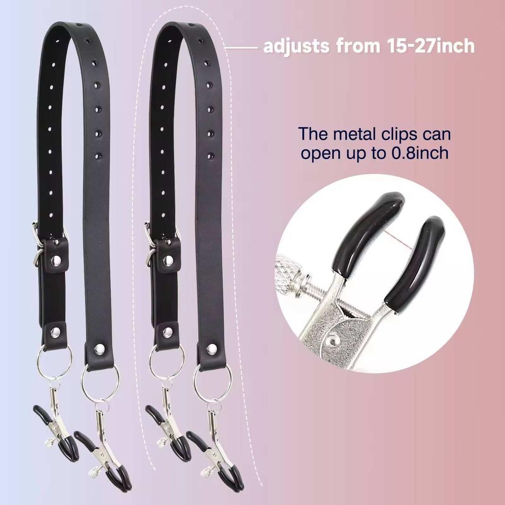 2-Piece Set of Labia Clamps and Nipple Clamps: BDSM Bondage, Adult Play, Clitoral Stimulator, Sex Toys