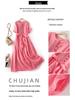 2026 Summer Ethnic Ramie Slim-Fit Long Dress - Women's Waist-Cinching, High-End Style