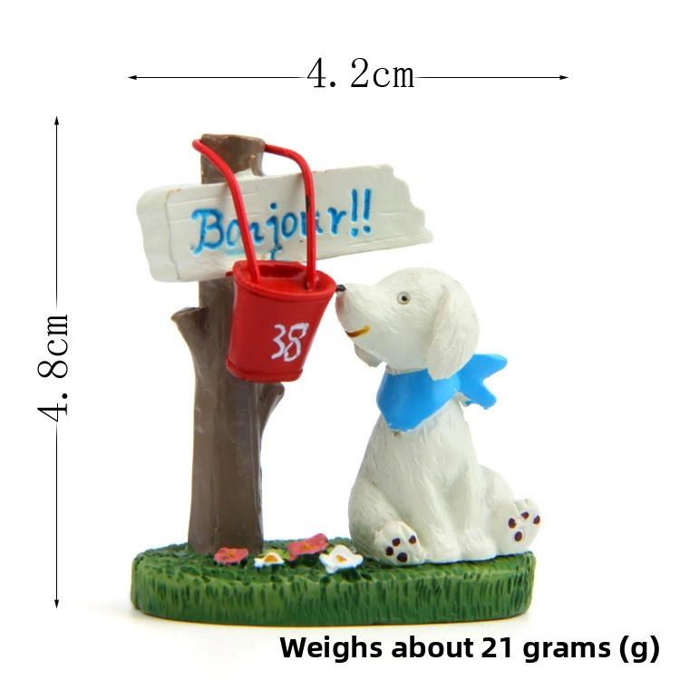 Creative Painting Handmade Puppy Road Sign Lawn Ornament For Garden Gift Decor