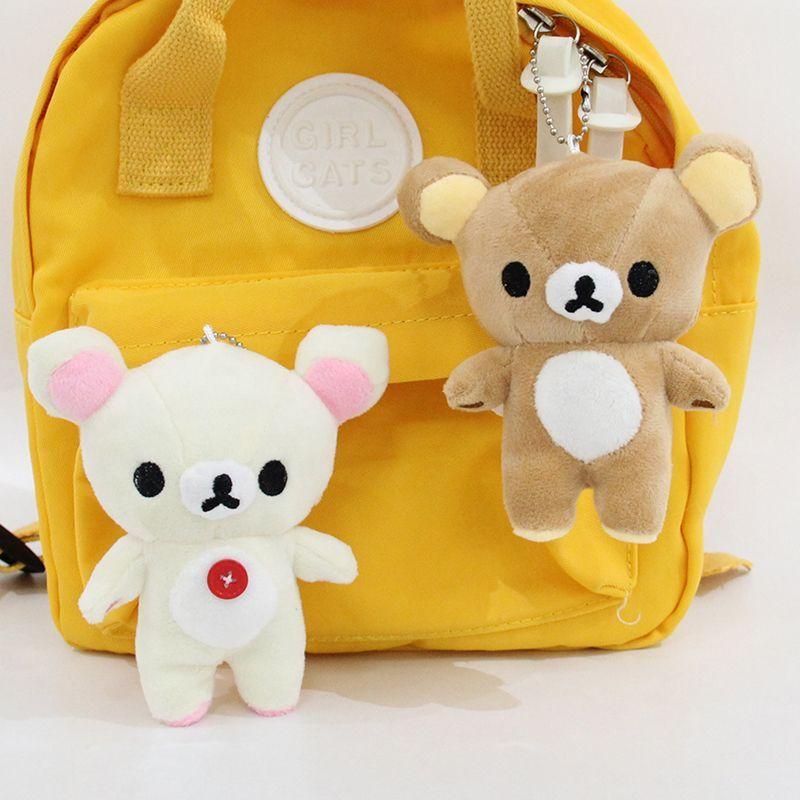 10cm Rilakkuma Bär Plüsch Schlüsselanhänger Niedlich Kawaii Tasche Anhänger Schlüsselring Rucksack Anhänger Puppe Stofftier Weich Geburtstag Schlüsselanhänger Geschenk Spielzeug