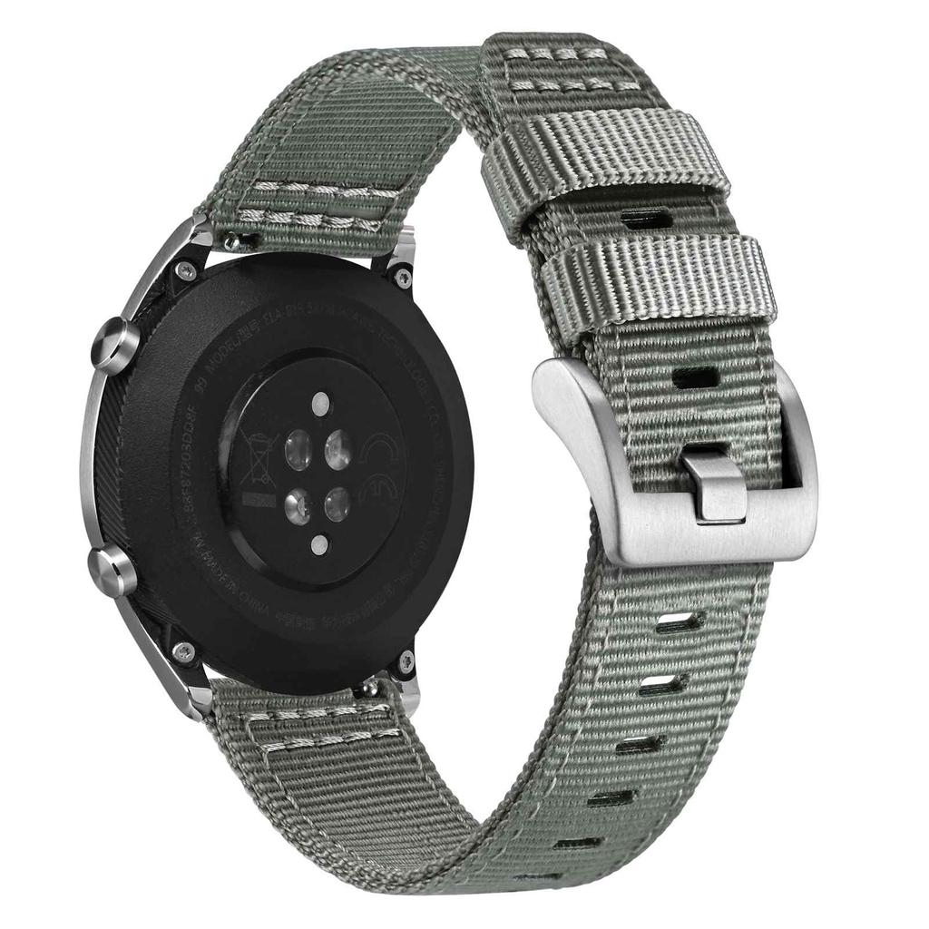 ANNEFIT Nylon Watch Military Watch Replacement Nylon Strap with Fabric Quick Buckle Band, Band, 18mm, Two-Piece Finish, Release, Gray/Silver