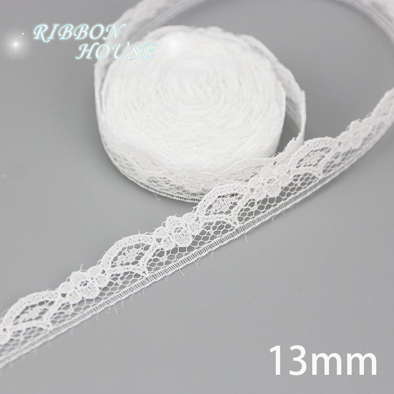 (5 Yards/roll) White Lace Ribbon Fabric Webbing Decoration Lovely Gift Packing Polyester Material