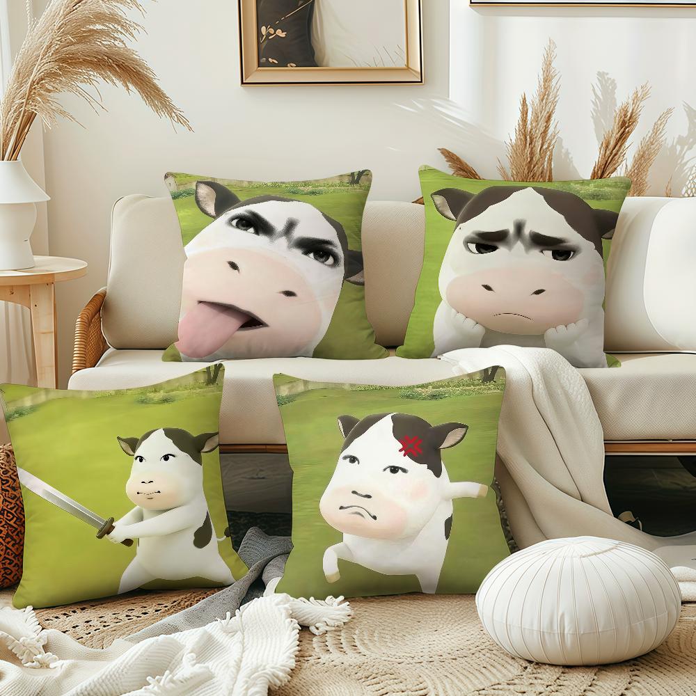 abstract funny meme Grassland Cow funny Comfortable soft hogar pillowcase for Sofa Living Room Bed Home Decor Protective Covers