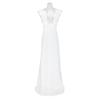 Elegantes Weißes Spitzen-Chiffon-Hochzeitskleid für Damen Süßer Herz-Ausschnitt Ärmellos Rückenfrei Empire-Taille Bodenlang Brautkleid mit Schleppe Neu