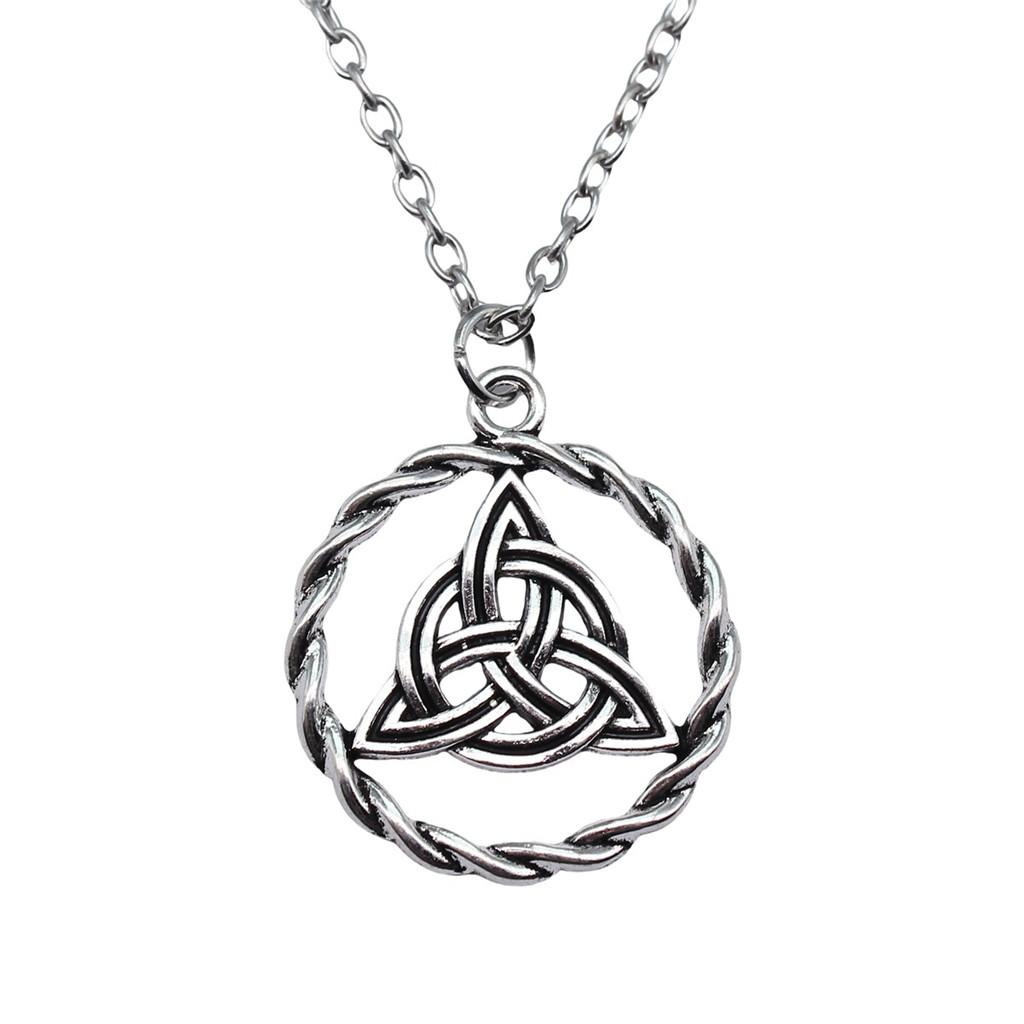 Witch Knot Pendant Necklace Wiccan Celtic Occult Protection Jewelry 45cm or 70cm long chain