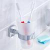 Tesa Elegaant Portaspazzolino da Bagno e Bicchiere di Vetro Metallo Cromato
