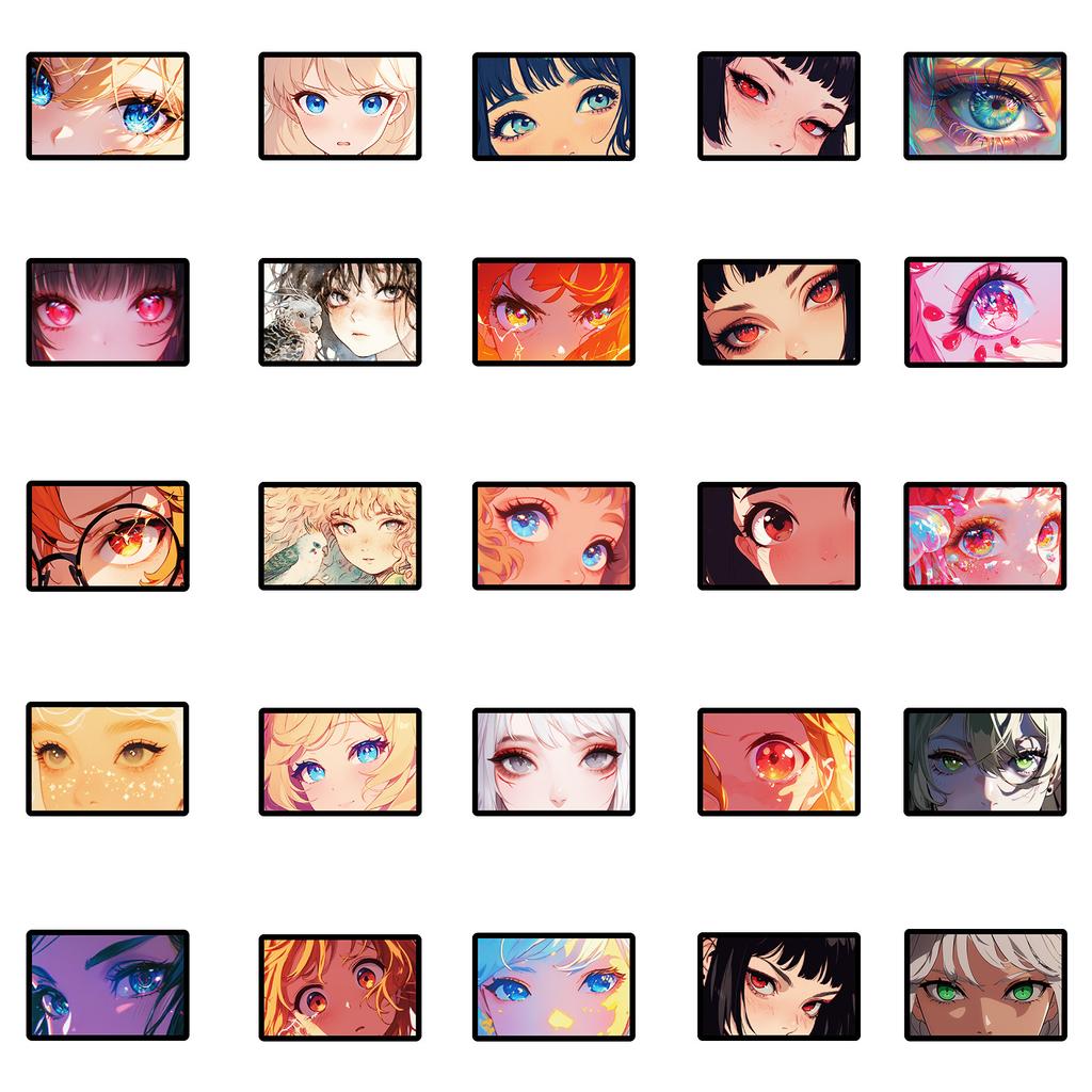 50 Second Dimensional Eye Color Stickers Character Eyes Personality Creative Decoration Water Cup Flat Stickers