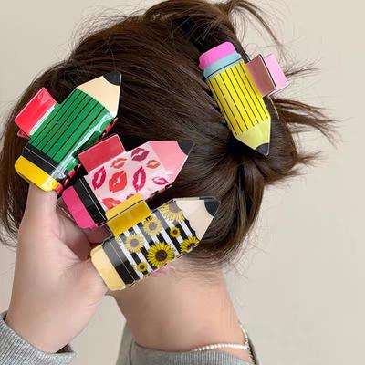 Kreative Haarnadel Haarspange Mädchen Groß Bleistift Haarspange Lustige Hinterkopf Haarspange Hai-Klammer Mädchen Mode Haarschmuck