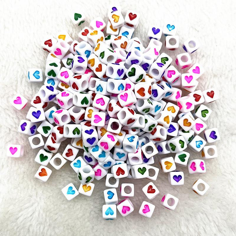 100pcs 7x4mm 6x6mm Mixed Alphabet Letter Beads Charms Beads for Making Jewelry Diy Handmade Bracelets Accessories