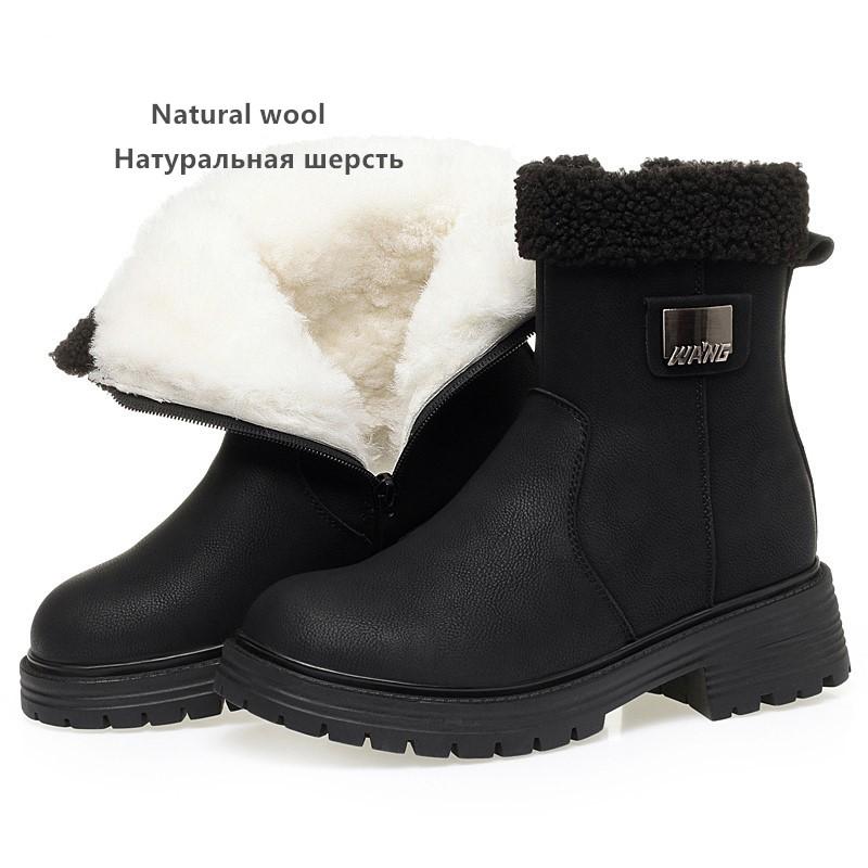 Fashion AIYUQI Women Snow Boots Genuine Leather 2025 New Large Size Anti Slip Women's Winter Boots Fashion Wool Warm Women's Ankle Boots