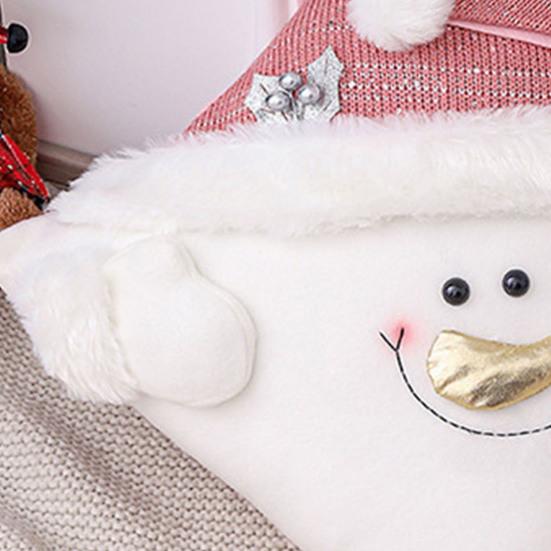 Weihnachts-Kissenbezüge 3D Schneemann Weihnachtsmann Design Quadratischer Kissenbezug für Winter Bett Sofa Innendekoration