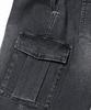 Ucla Unisex Cat Brush Cargo Bermuda Denim Shorts [Dk-Grey] (Uc5Dh20)