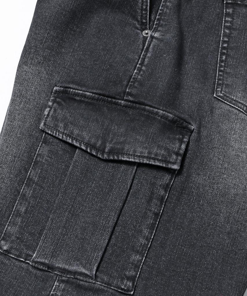 Ucla Unisex Cat Brush Cargo Bermuda Denim Shorts [Dk-Grey] (Uc5Dh20)