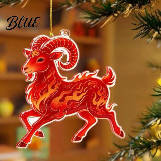 Decorative Hanging Charms Goat Christmas Tree Pendant Durable Acrylic Ornament Not Easy Ornament to Fade for Holiday And Car Decoration Collectibles