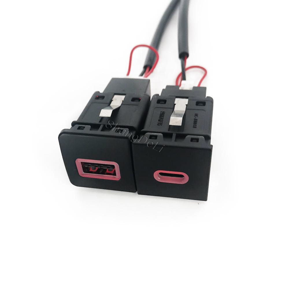 12V/24V Car Dual Charger USB QC3.0 PD Type C Charging Power Adapter Fit For Golf 6 For Jetta 5 MK5 For Scirocco 2006 - 2012