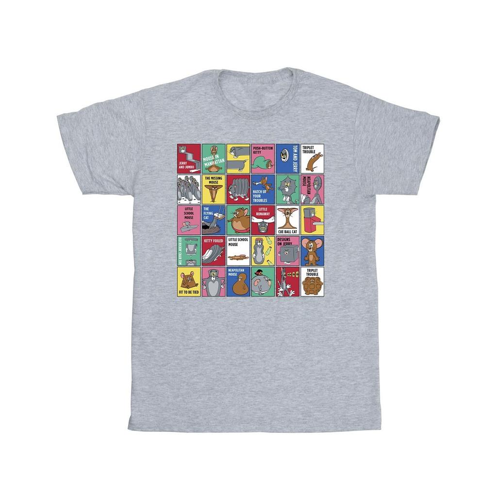 Tom and Jerry Mens Grid Squares T-Shirt