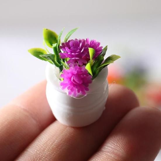 Mini hrnková rostlina High Simulation Příslušenství Živé barvy hrnková rostlina Dekor domečku pro panenky pro krajinu