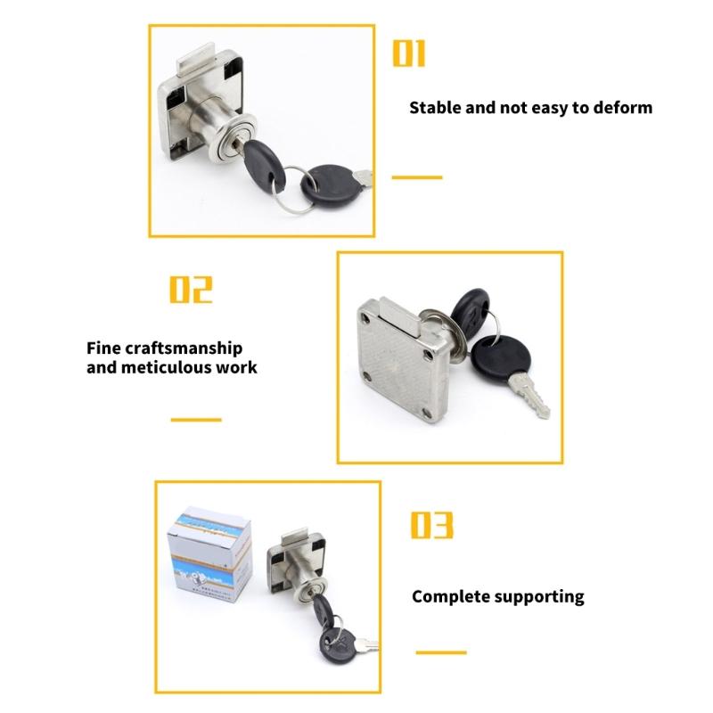 4set Drawer Cams Lock Security Cabinet Lock with Key Furniture Cupboard Replacement Lock for Office Desk Letter Box