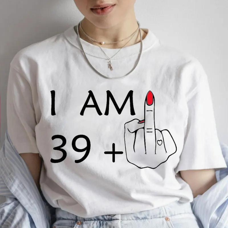 60th Birthday Shirt for Women Clothing I Am 29  39 49 59 Plus Middle Finger Fashion Y2k Graphic Tops Summer Short Sleeve Tees