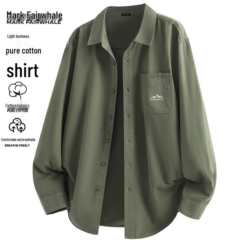Mark Fairwhale Men s Casual Cotton Long Sleeve Shirt 3XL