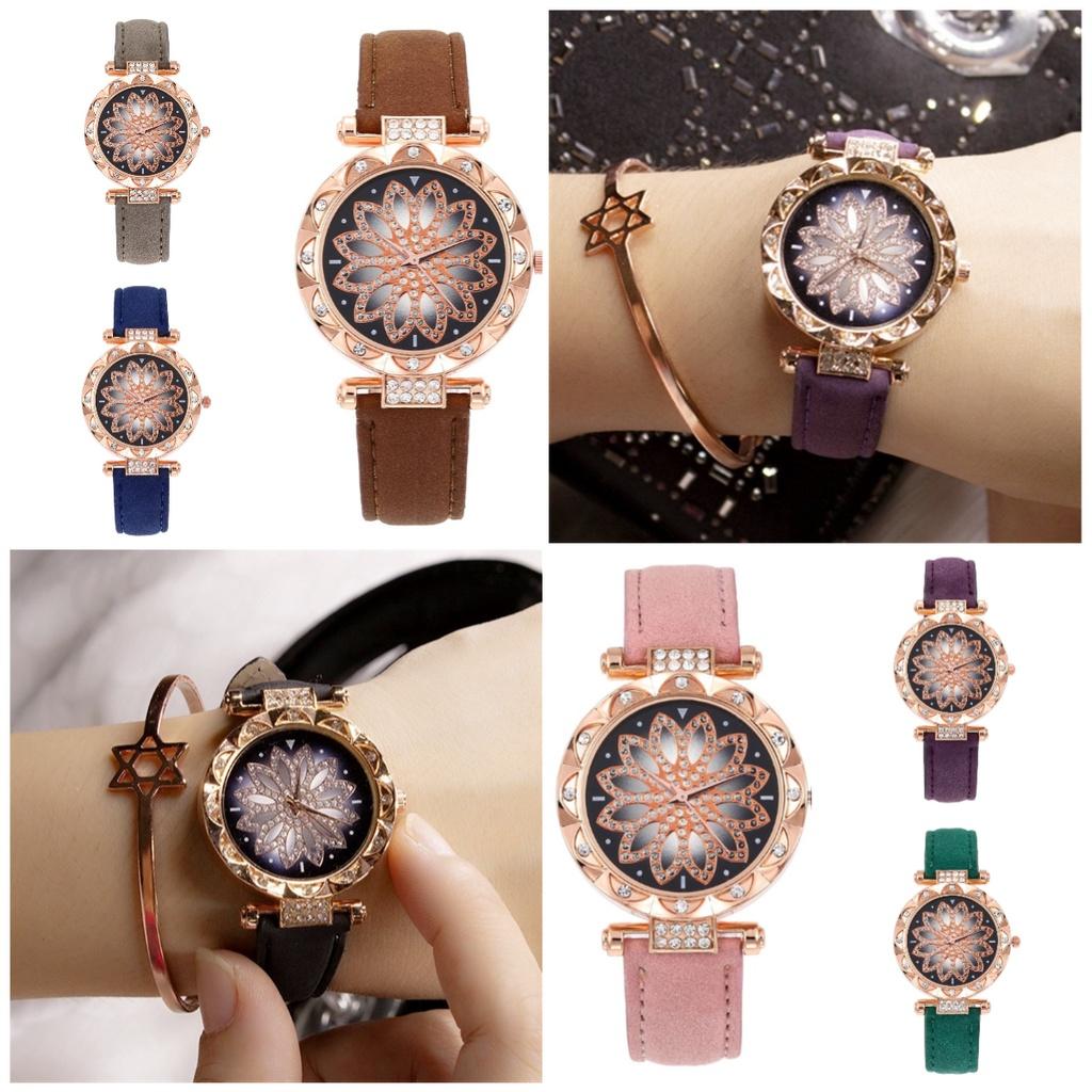 Women Leather Quartz Watch Classic Fashionable Wristwatch Accessory Gifts Girls