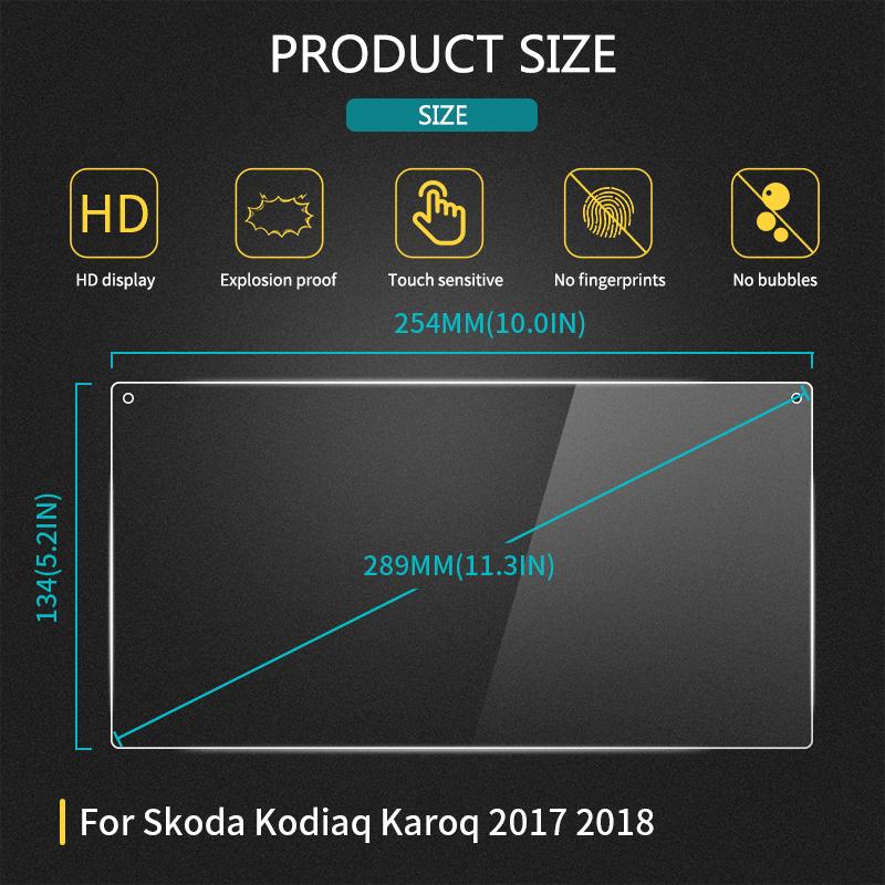 

254x134 мм автомобильная центральная консоль GPS-навигация экран защитная пленка из закаленного стекла для Skoda Kodiaq Karoq 2017 2018