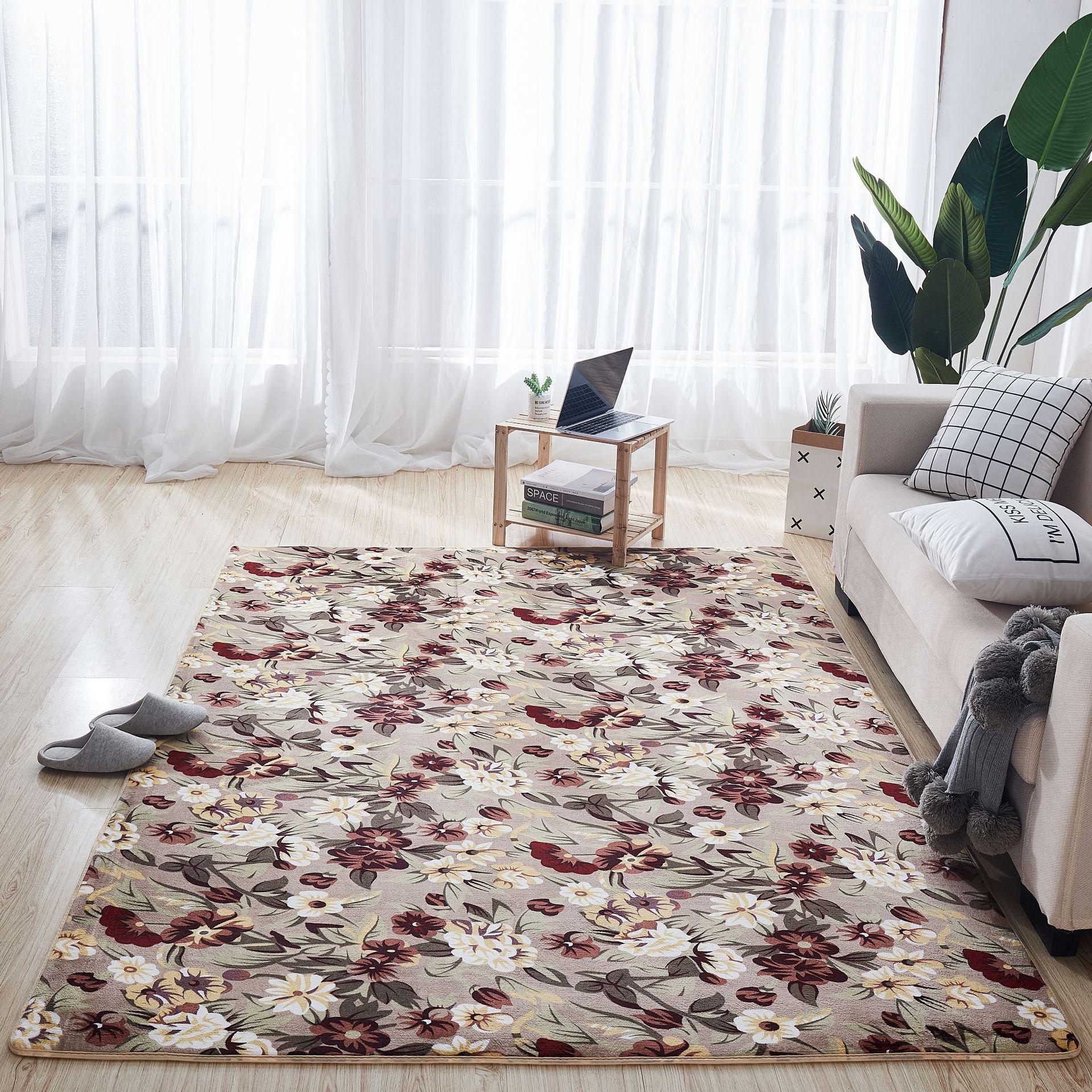 

Простой домашний коврик для гостиной, современный коралловый бархатный ковер, прикроватный ковер для спальни 80*120cm