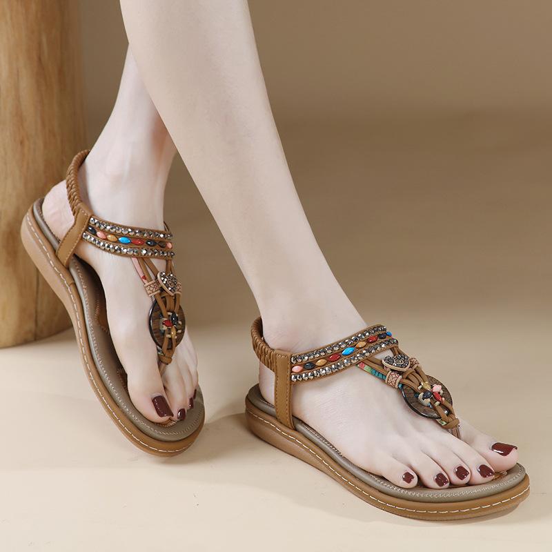 New 2024 Pinch Rhinestone Sandals Women's Comfort Sandals SKT