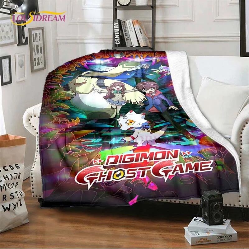 New Cartoon Digimon Blankets for Beds Anime Blanket Queen Size Soft Bed Sheet Rome Decor Winter Bedding Cover Kids Gift Picnic