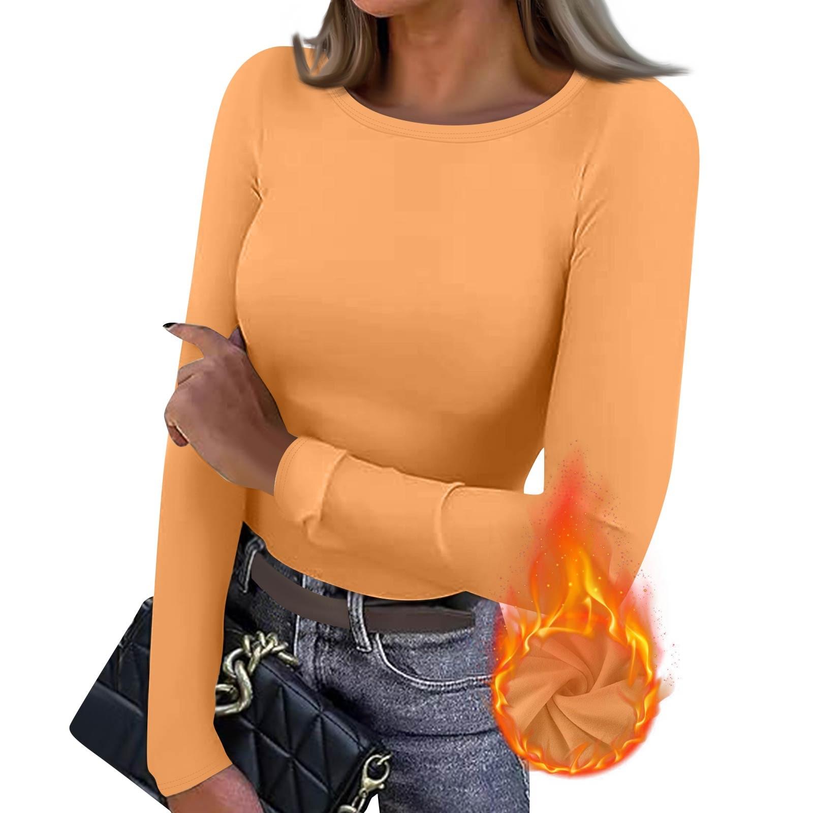 

Женская приталенная футболка Модная повседневная однотонная с V-образным вырезом пуловер с длинным рукавом топ XXL оранжевый
