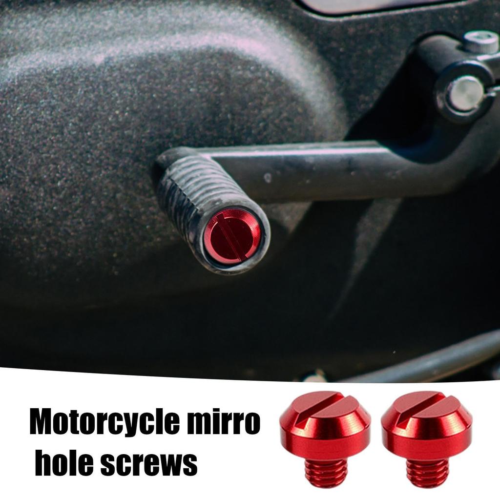 Motorcycle Mirror Screws Motorcycle Mirror Hole Screws M8 M10 Aluminum Bolts Bi-Mirror Hole Cover