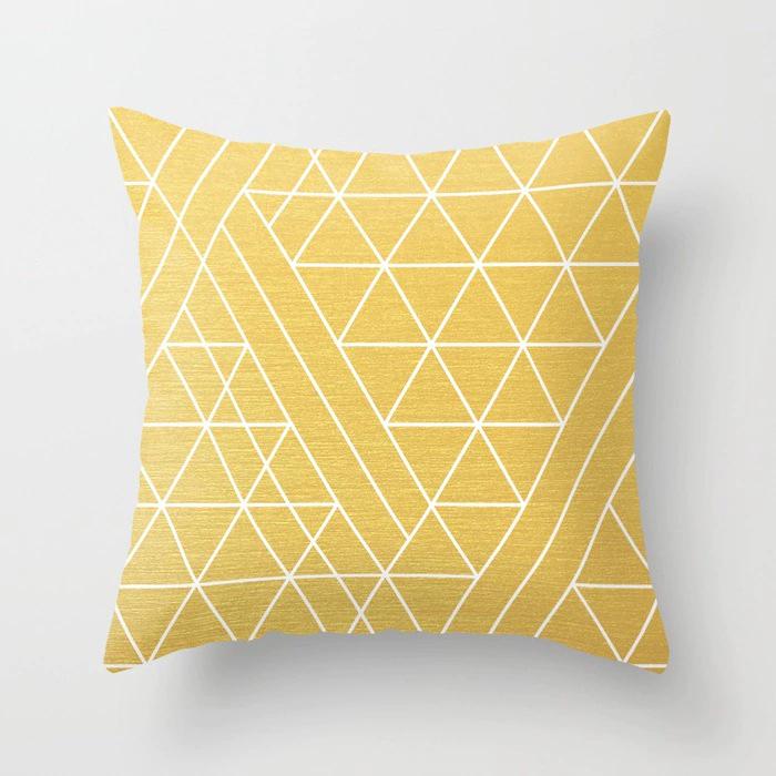New Product Geometric Abstract Pillowcase Peach Leather Fleece Office Pillowcase Car Cushion Cover Waist Pillowcase