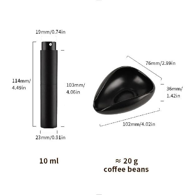 watchget Coffee Bean Dosing Cup & RDT Spray Bottle Kit for Espresso Bar, Static Reduction Ceramic Single Dose Tray for Brewing/Tea, Barista