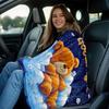 Goodnight teddy bear cloud stars moon flannel blanket cute children blanket bedtime comforter nursery room decor soft blanket