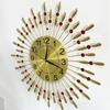 Black Golden Retro Style Wall Clocks Circular Raindrop Metal Ironwork Background Home Furnishings Living Room Bedroom Decorate